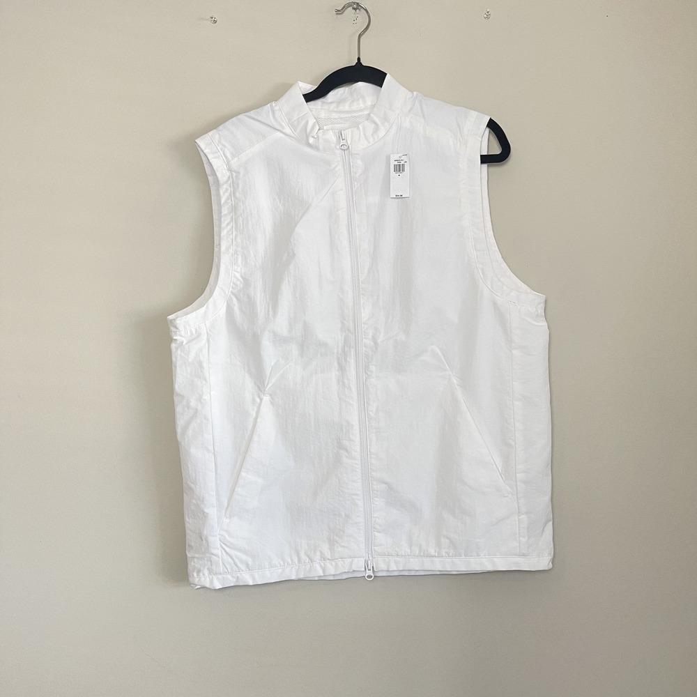NWT Old Navy White 2 Way Full-Zip Vest Athleisure Men's Sz M